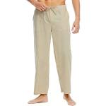 Pantaloni casual kaki 3 XL taglie comode di cotone traspiranti da lavare a mano per l'estate da yoga per Uomo 