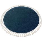 Tappeti shaggy blu scuro in polipropilene rotondi Dywany Łuszczów 