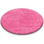 TAPPETO cerchio SHAGGY 5cm rosa rotondo 100 cm