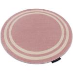 Tappeti moderni rosa in polipropilene a rombi rotondi a tema New York diametro 140 cm Dywany Łuszczów 