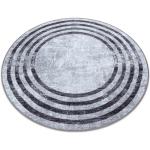 Tappeti grigi in poliestere rotondi lavabili in lavatrice a tema animali design diametro 200 cm Dywany Łuszczów 