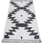 Tappeto MAROC H5157 Azteco Etnico bianca / nero Frange berbero marocchino shaggy 120x170 cm