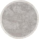 Tappeti shaggy scontati grigio chiaro in poliestere diametro 120 cm 