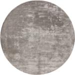 Tappeti moderni scontati grigi in viscosa rotondi diametro 120 cm 