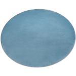 Tappeti shaggy blu in poliestere lavabili in lavatrice diametro 80 cm Dywany Łuszczów 