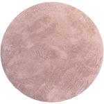 Tappeti moderni rosa di pelliccia sostenibili rotondi diametro 100 cm Paco Home 
