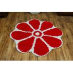 Tappeti shaggy scontati rossi in polipropilene diametro 120 cm Dywany Łuszczów 