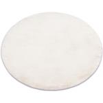 Tappeto TEDDY Shaggy cerchio beige molto spesso, peluche, antiscivolo, lavabile rotondo 60 cm