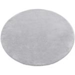 Tappeto TEDDY Shaggy cerchio grigio molto spesso, peluche, antiscivolo, lavabile rotondo 60 cm