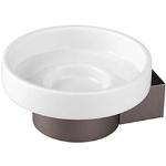 TATAY Portasapone Bagno Grigio in Alluminio con piattino in Ceramica Design Moderno