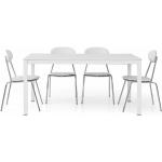 Tavolo consolle allungabile in legno, finitura bianco frassinato, apertura  con binario
