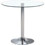 Tavolini moderni trasparenti in acciaio diametro 80 cm 