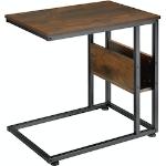 Tavolini industriali marrone scuro in acciaio con altezza regolabile tectake 