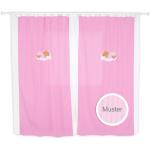 Tende rosa di cotone a righe lavabili in lavatrice a tema orso per bambini Mixibaby 