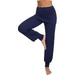 Pantaloni scontati casual blu navy XXL taglie comode traspiranti lavabili in lavatrice da yoga per Donna 