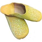 Pantofole gialle numero 40 in pelle di camoscio per Donna 