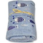 Asciugamani azzurri 60x110 di spugna tinta unita da bagno 