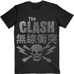 The Clash T Shirt Skull And Crossbones Band Logo Nuovo Ufficiale Uomo Nero Size L