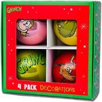 The Grinch - Set di 4 palline per albero di Natale, decorazione per la casa, da appendere, decorazione stagionale, articolo festivo, confezione da 4 palline