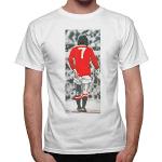 thedifferent T-Shirt Uomo George Best Vintage Foto Top Player - Bianco (S)