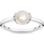 Anelli eleganti bianchi 10 mm in argento con perle per Donna Thomas Sabo 