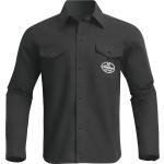 Camicie Oxford nere XXL taglie comode di cotone per Uomo Thormx 
