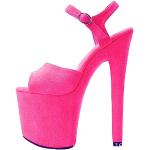 Sandali eleganti rosa numero 38 con punta aperta traspiranti con cinturino per Donna 