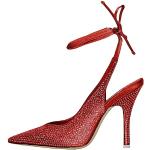 Sandali gioiello eleganti rossi numero 34 con allacciatura elasticizzata traspiranti per matrimonio per Donna 