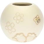 THUN - Vaso Decorativo con Farfalla e Fiori - Linea Elegance - Living, Arredare la Casa - Ceramica - 14,8x14,8x12,6 cm; Bocca Superiore:9 cm