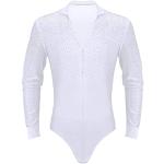 Magliette & T-shirt eleganti bianche L con strass con scollo a V lavabili in lavatrice con scollo a V per Donna 
