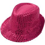 Cappelli fedora 54 rosa con paillettes traspiranti per festa 