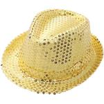 Cappelli fedora 54 gialli con paillettes traspiranti per festa 