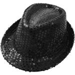 Cappelli fedora 54 neri con paillettes traspiranti per festa 
