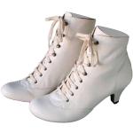 Stivali texani larghezza B bianchi numero 39 di gomma con stringhe antiscivolo per Donna 