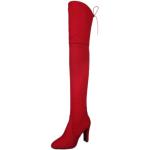 Stivali larghezza A eleganti rossi numero 39 di gomma tacco a blocco antiscivolo con tacco per Donna 