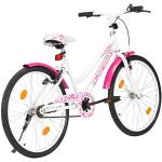 Bici rosa 24 pollici con rotelle per bambini 