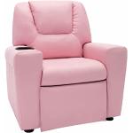 Poltrone reclinabili rosa in similpelle con imbottitura 