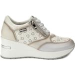 Sneakers larghezza E casual bianche numero 35 con stringhe traspiranti per l'estate con cerniera per Donna Tiglio 