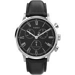 Timex Men's Waterbury Classic Chronograph 40mm Leather Strap Watch Stainless-Steel/Black