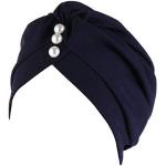 Cappelli invernali eleganti blu navy di cotone con perline traspiranti per Donna Tininna 