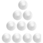 Tinksky - Palline in polistirolo da 4 cm, palline rotonde in schiuma di Natale, 4 cm, colore: bianco, 10 pezzi