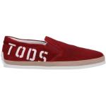 Sneakers slip on rosse numero 40 tinta unita con allacciatura elasticizzata per Uomo Tod's 