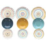 Servizi piatti scontati multicolore di porcellana 18 pezzi per 6 persone Tognana 