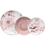 Servizi piatti scontati rosa di porcellana 18 pezzi Tognana 