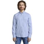 Camicie Oxford scontate casual blu chiaro 3 XL taglie comode di cotone manica lunga per Uomo Tom Tailor 