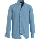 Camicie scontate eleganti blu L in popeline Bio sostenibili con manica lunga per Uomo Tommy Hilfiger Poplin 