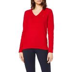 Pullover scontati rossi S di cotone per Donna Tommy Hilfiger Heritage 
