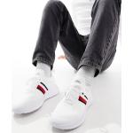 Tommy Hilfiger - Modern Essential - Sneakers bianche in maglia con righe-Bianco