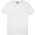 Magliette & T-shirt scontate urban bianche XL di cotone con scollo a V mezza manica ricamate per Uomo Tommy Hilfiger 