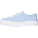 Sneakers larghezza E classiche blu numero 36 di gomma con stringhe platform per Donna Tommy Hilfiger 